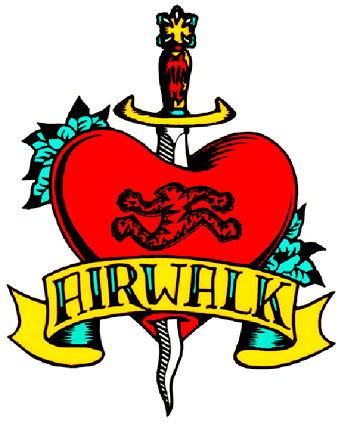 Airwalk Tattoo Skateboard Sticker.