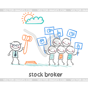 brokers buy stocks.