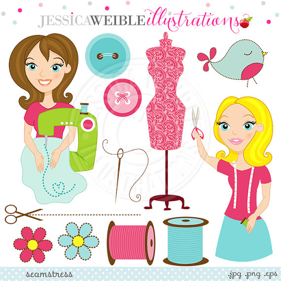 INSTANT DOWNLOAD, cute sewing clipart, button clip art, button.