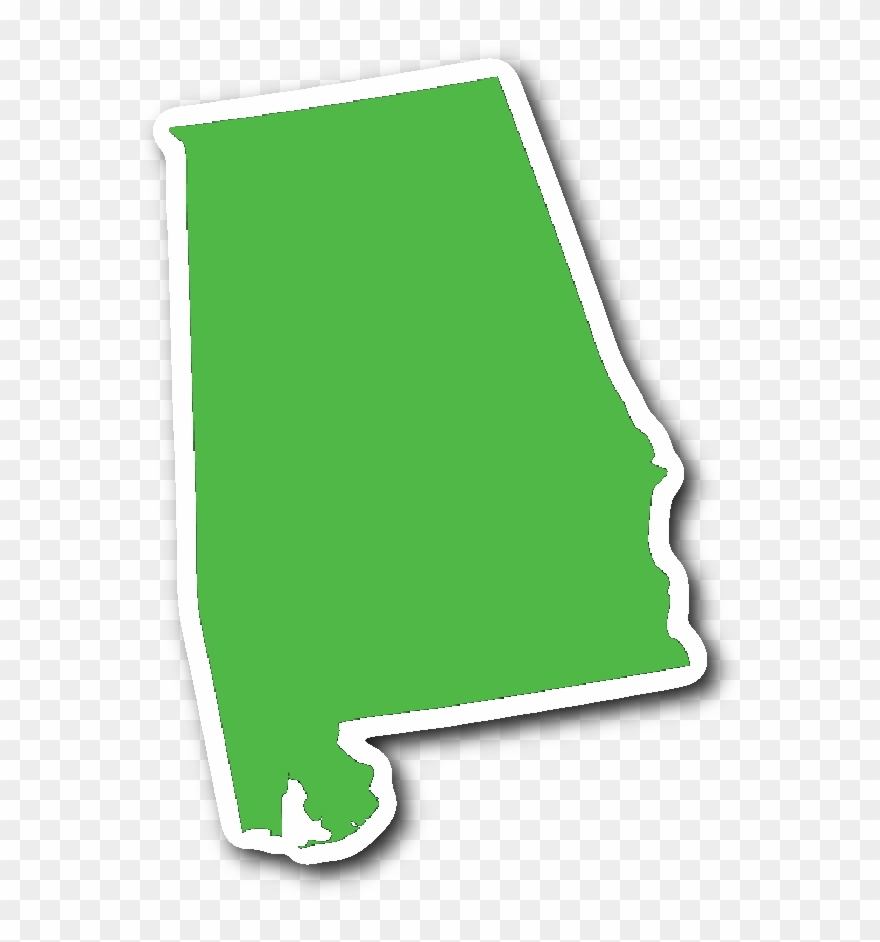 Alabama State Shape Sticker Lime Green Clipart (#1527881.