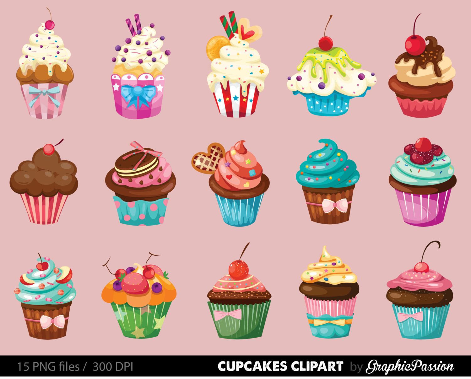 Cupcakes clipart digital cupcake clip art cupcake digital.