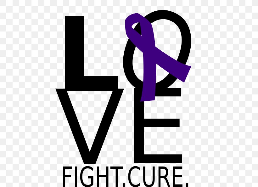 Clip Art Image Purple Ribbon Alzheimer\'s Disease Awareness.