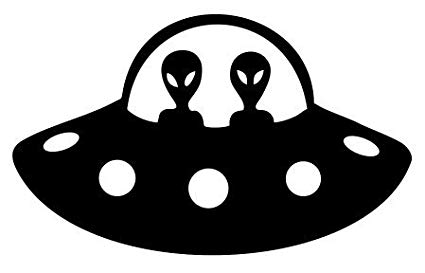 JS Artworks Alien Spaceship UFO Vinyl Decal Sticker (Black).