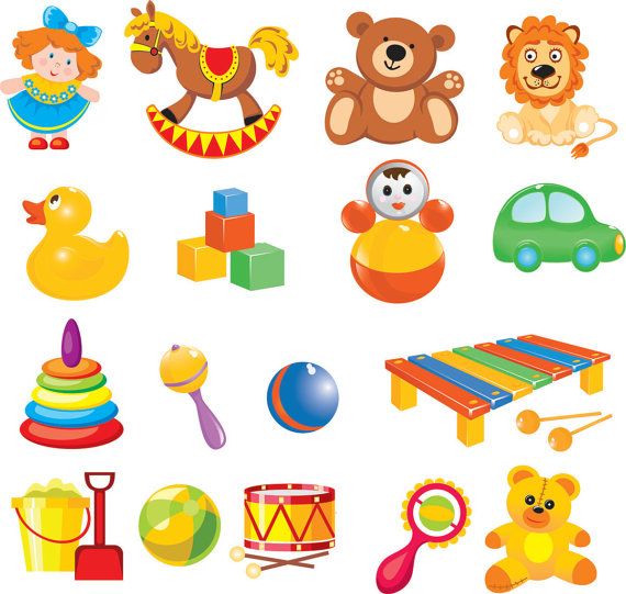 Cartoon Baby Toys Clip Art digital clip art by BrunoStore.