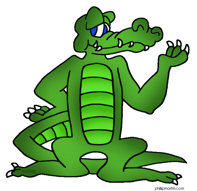 Free Animals Clip Art by Phillip Martin, Alligator.