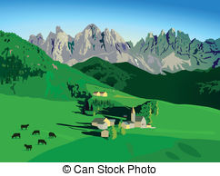 Alpine meadow Clipart Vector and Illustration. 145 Alpine meadow.