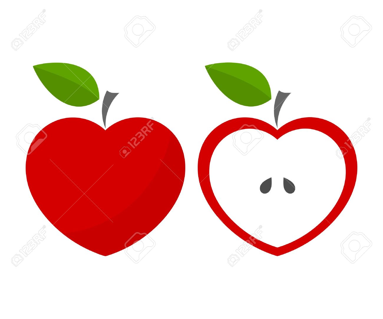 Apple heart clipart 6 » Clipart Station.