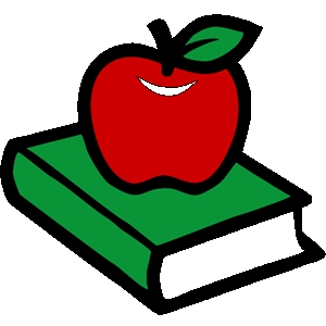 Apple And Books Clipart.