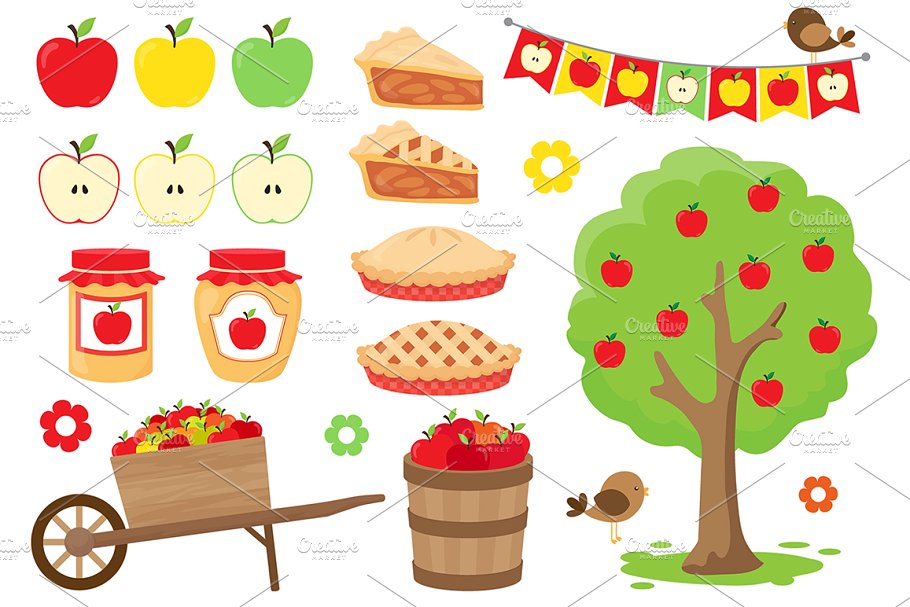 Apple Picking Clipart ~ Graphic Objects ~ Creative Market.