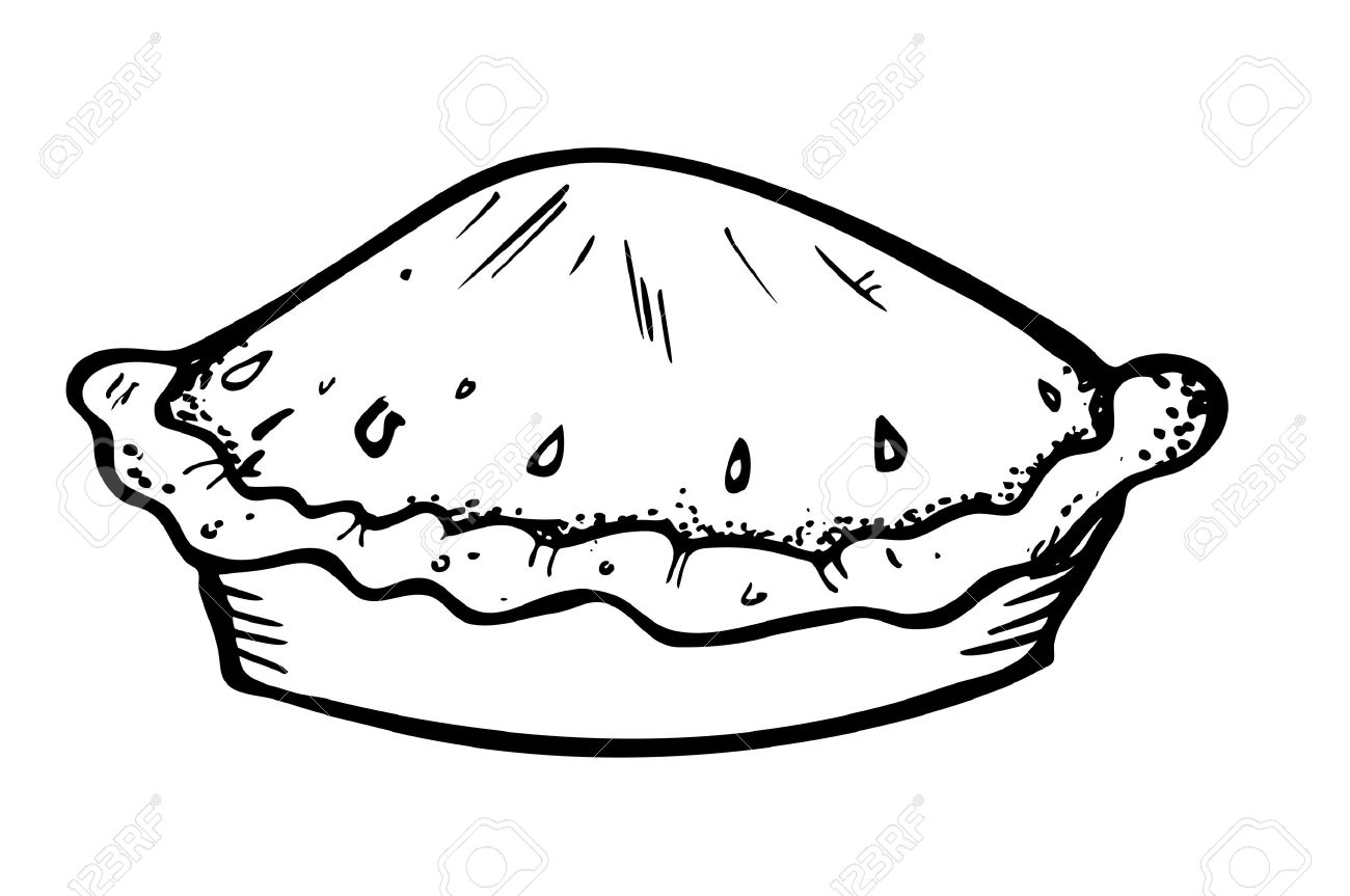 Pie Clipart Black And White.