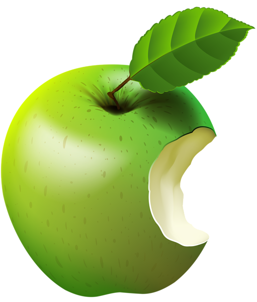 Bitten Apple Green Transparent Clip Art Image in 2019.