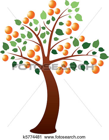 Clipart of money tree with fruits and leaves k7091861.