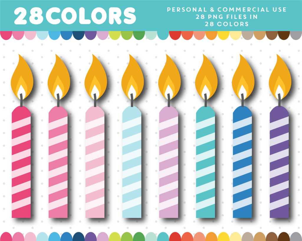 Birthday candle clipart, CL.