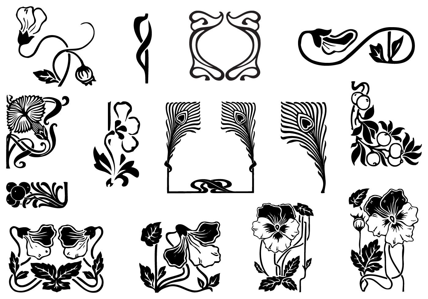 Art Nouveau Ornament Vector Pack. Choose from thousands of.