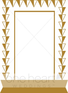 Gold Triangles Frame Clipart.