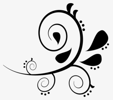 Free Swirl Black And White Clip Art with No Background.