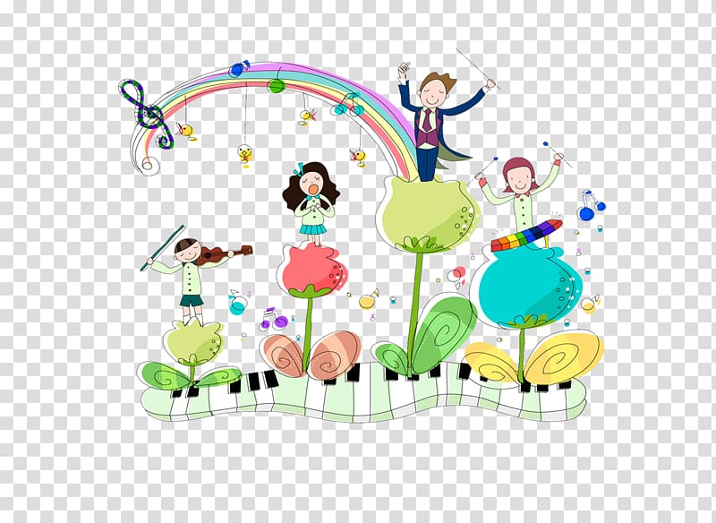 Music party kids transparent background PNG clipart.