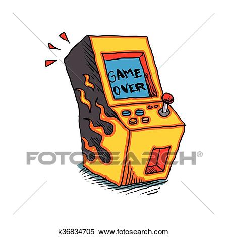 Vintage Arcade game Machine Clipart.