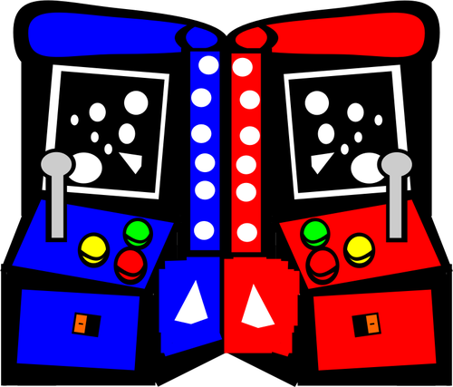 Arcade machines comic vector drawing.