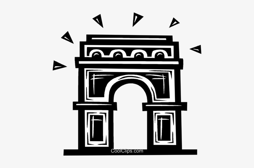 Arc De Triomphe Royalty Free Vector Clip Art Illustration.