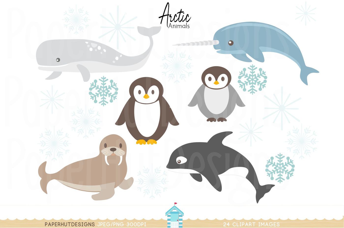 Arctic Animals Clipart By PaperHutDesigns.