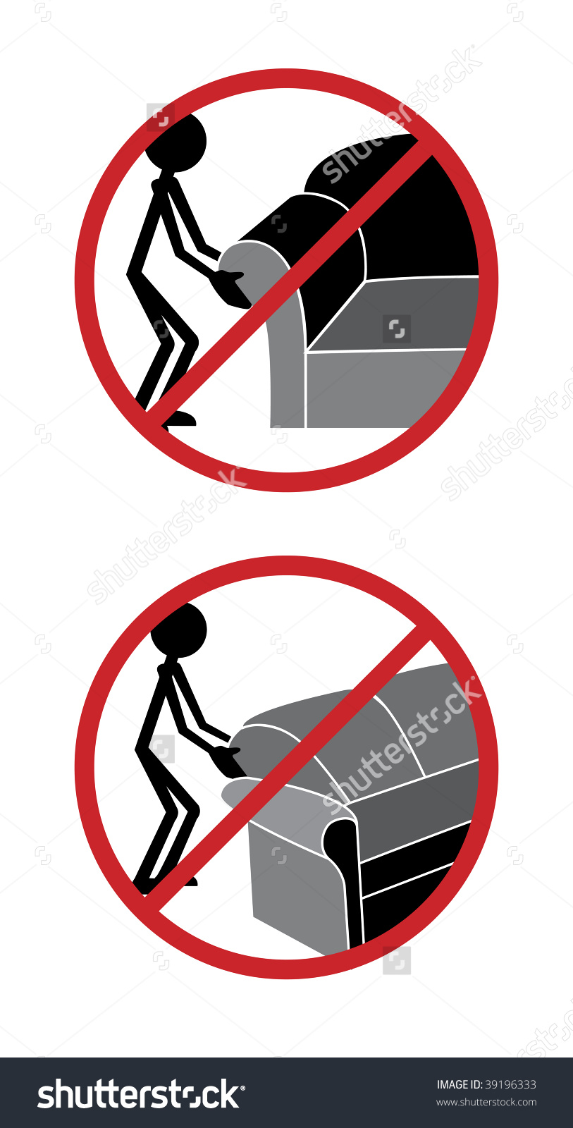 Do Not Lift Furniture By Armrest Stock Vector 39196333.