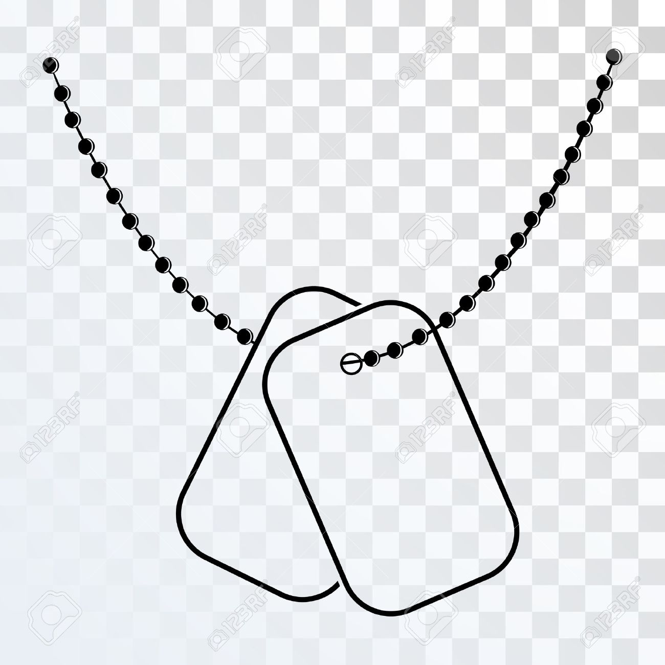 Military Dog Tag Silhouette.