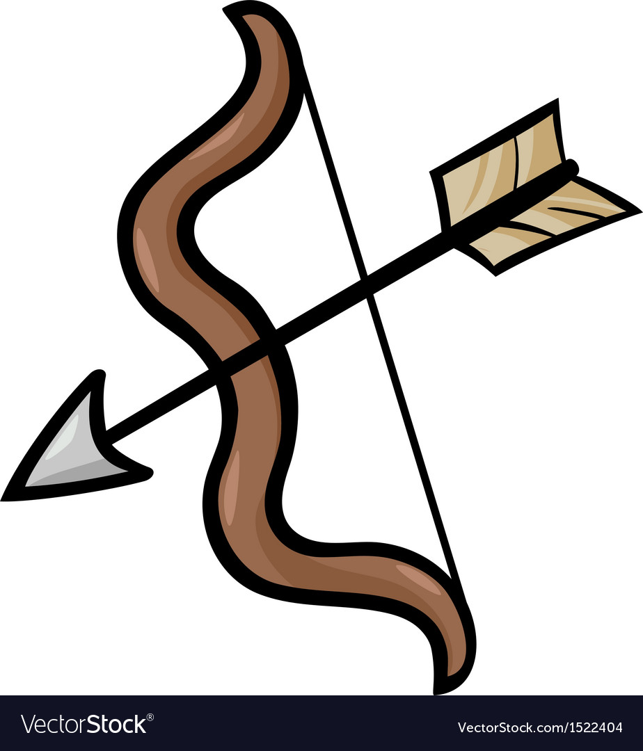 Bow and arrow clip art cartoon.