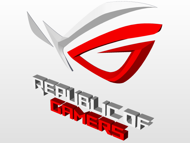 3d logo of asus ROG.