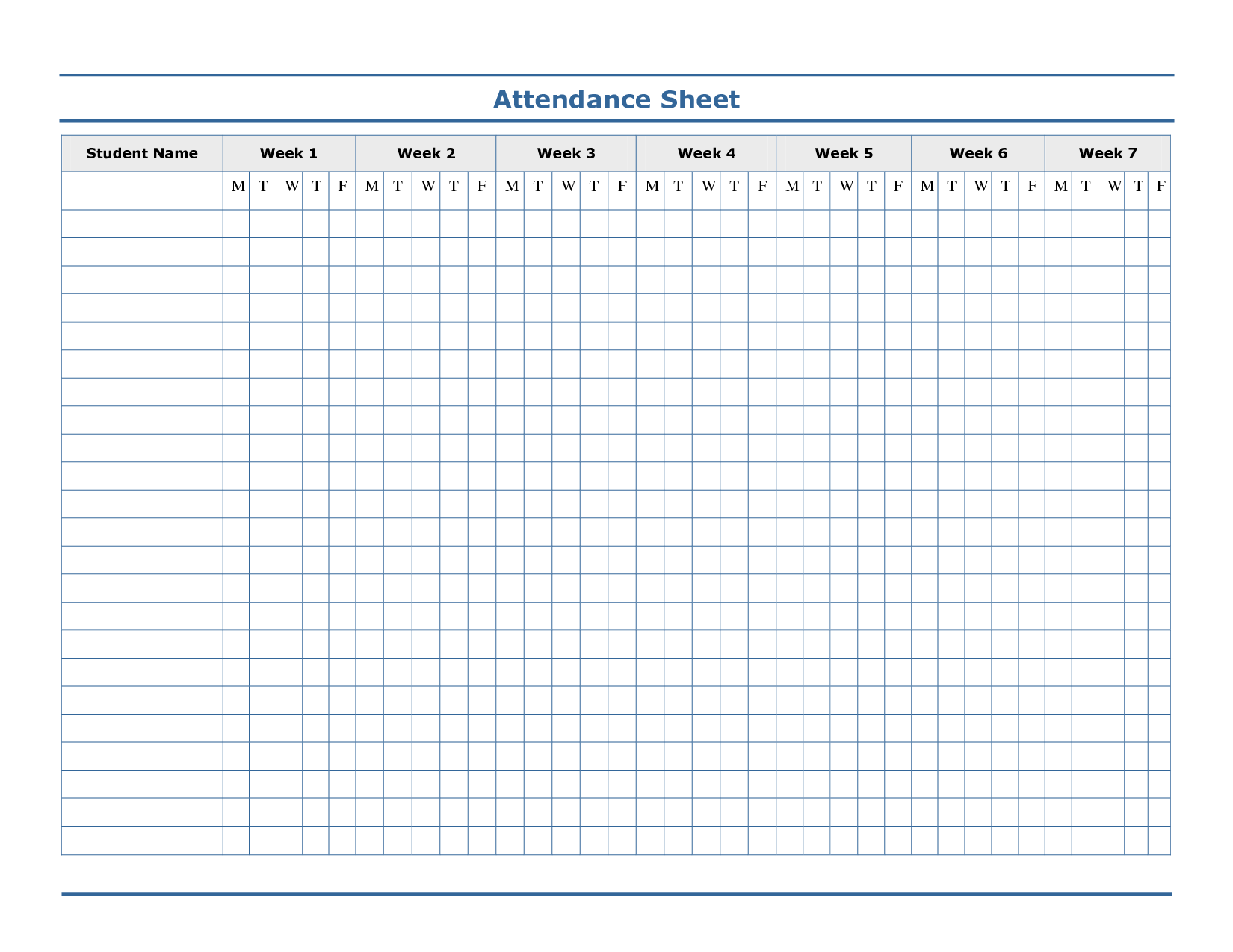 attendance template free.