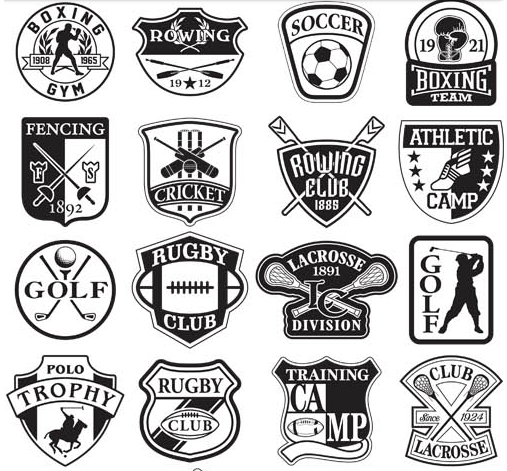 Retro Sports Labels vectors graphics free download.