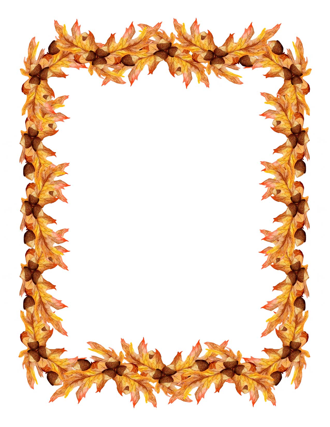 Autumn Nature Borders Clipart.