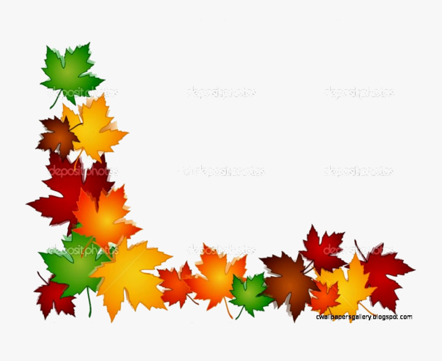 Transparent Fall Leaf Border Clipart.