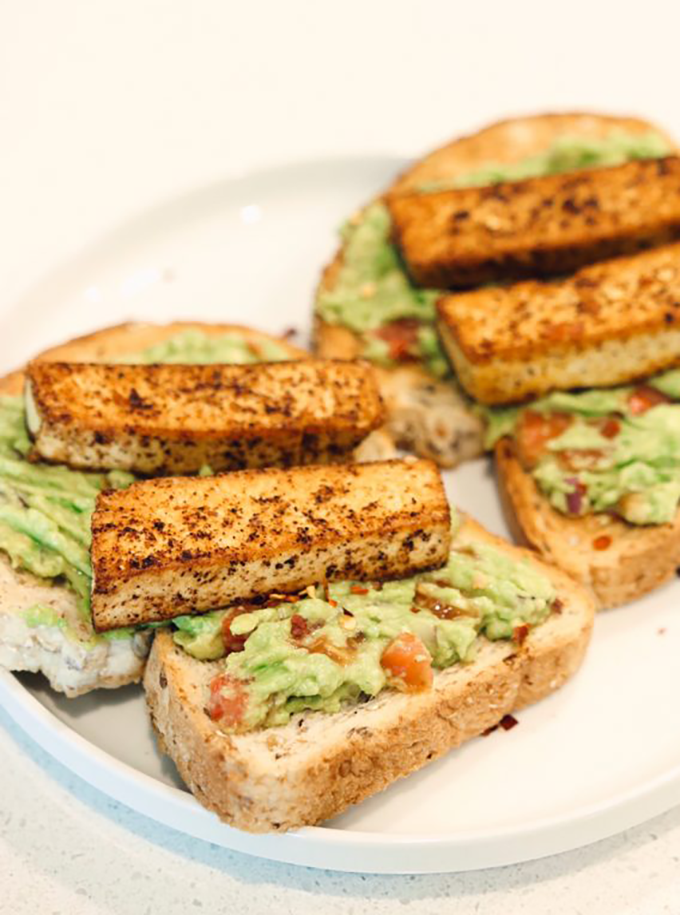 Spicy Tofu Avocado Toast.