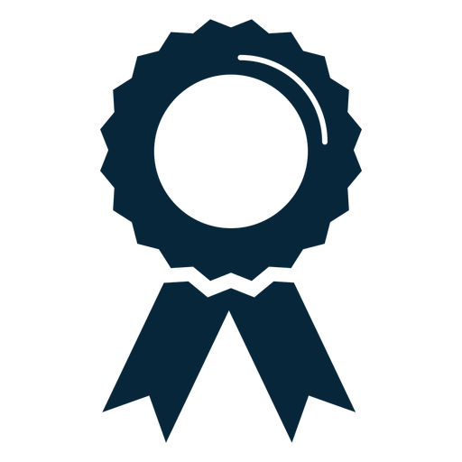 Graduation award ribbon flat icon.