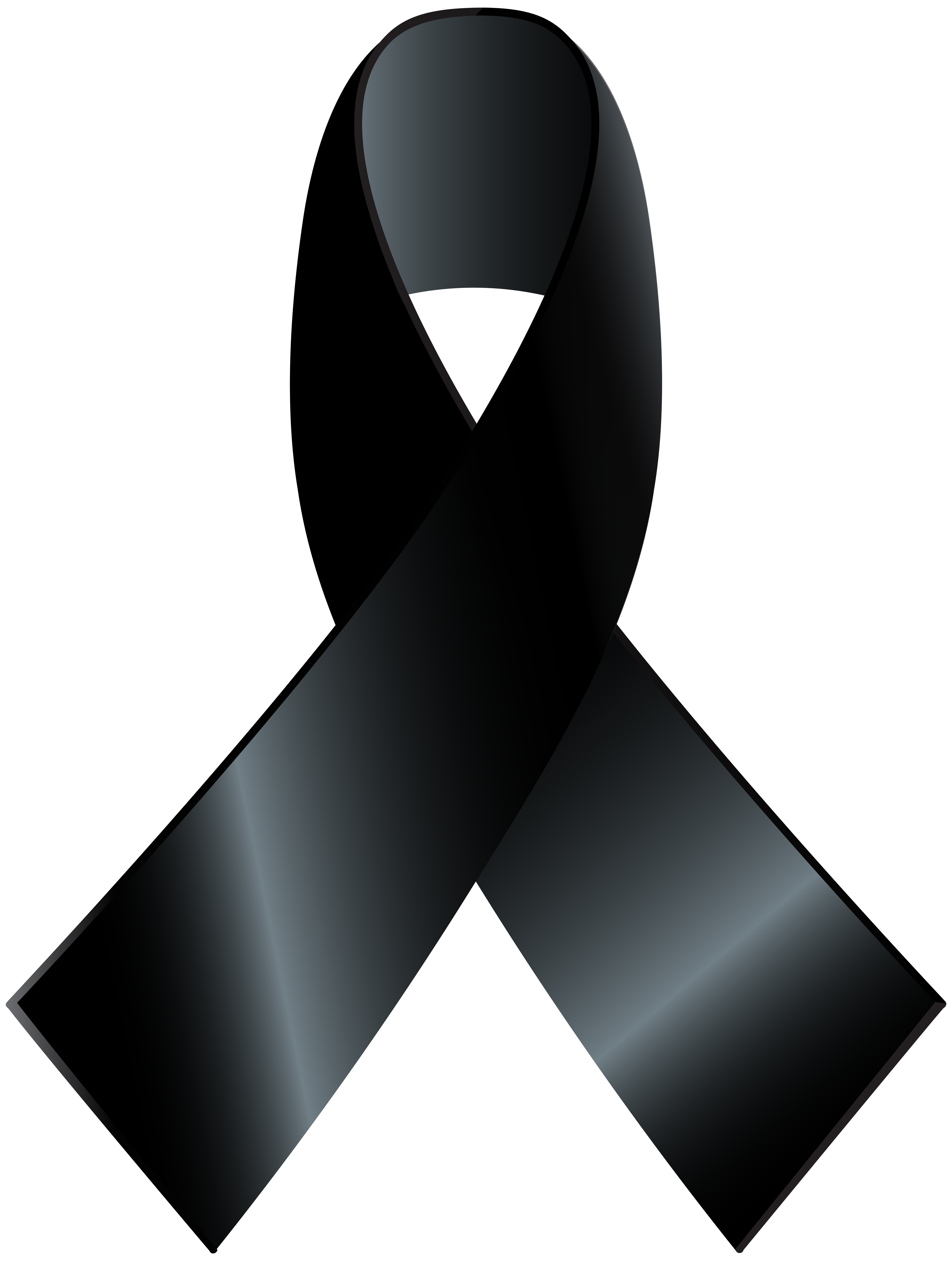 Black Awareness Ribbon PNG Clip Art.