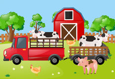 Clipart Del Camion Dell'azienda Agricola Illustrazione Vettoriale.