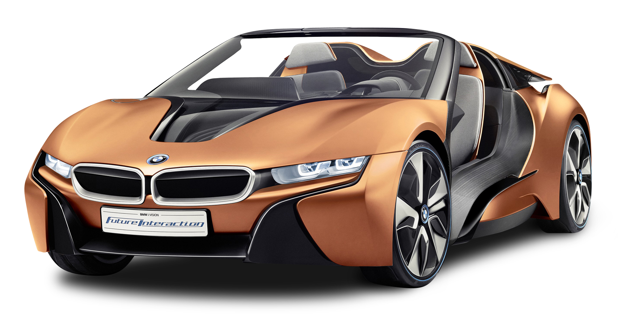 Orange BMW i8 Spyder Car PNG Image.