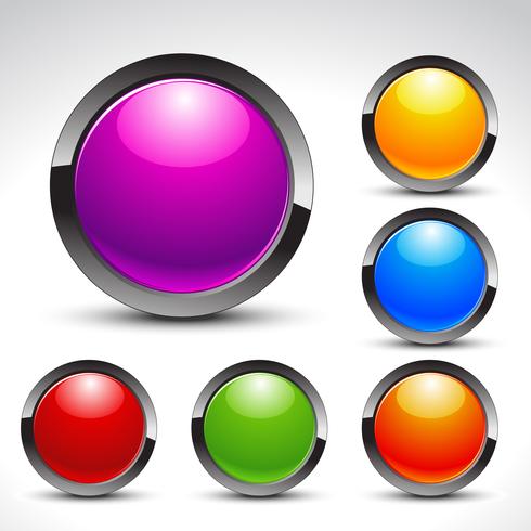 shiny web buttons vector set.