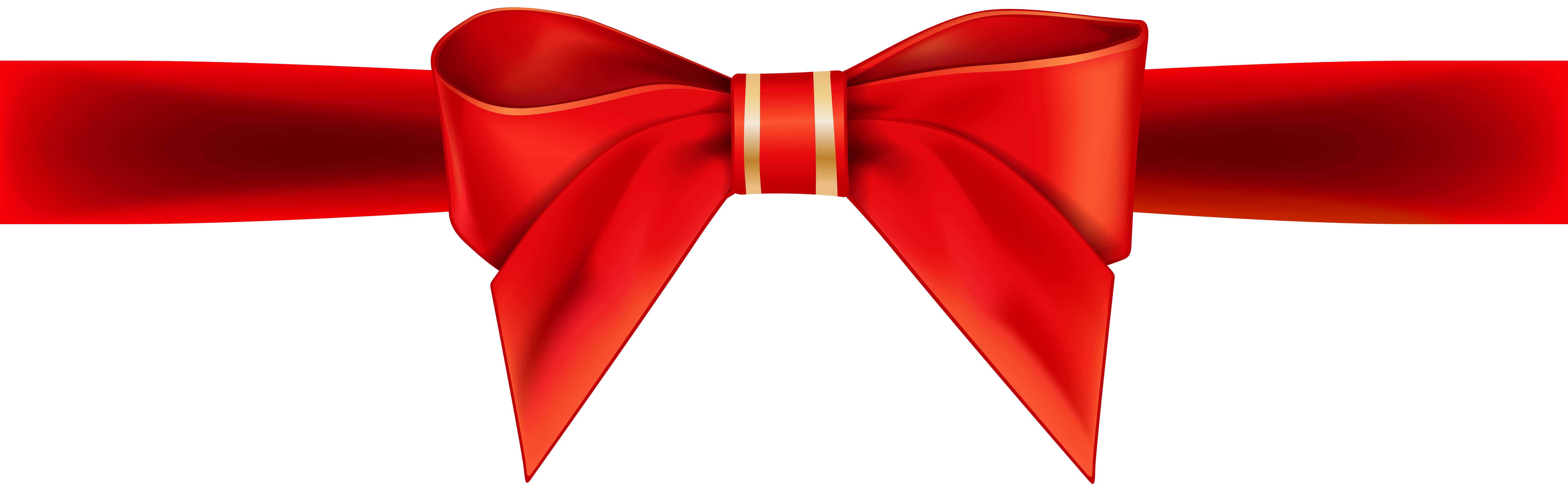 Red Ribbon Bow Transparent PNG Clip Art Image.