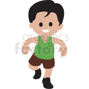 cartoon boy dancing clipart. Royalty.