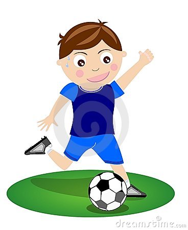 Boy Kicking Ball Clipart.