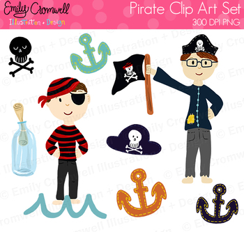 Pirate Clipart, Cute Boys Clipart.