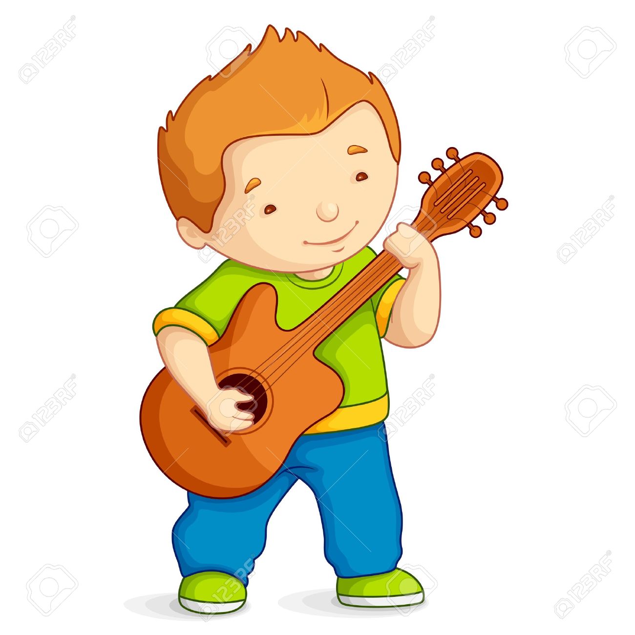 Playing The Guitar Clipart.