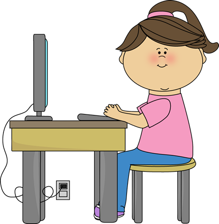 Kid Using Computer Clipart.