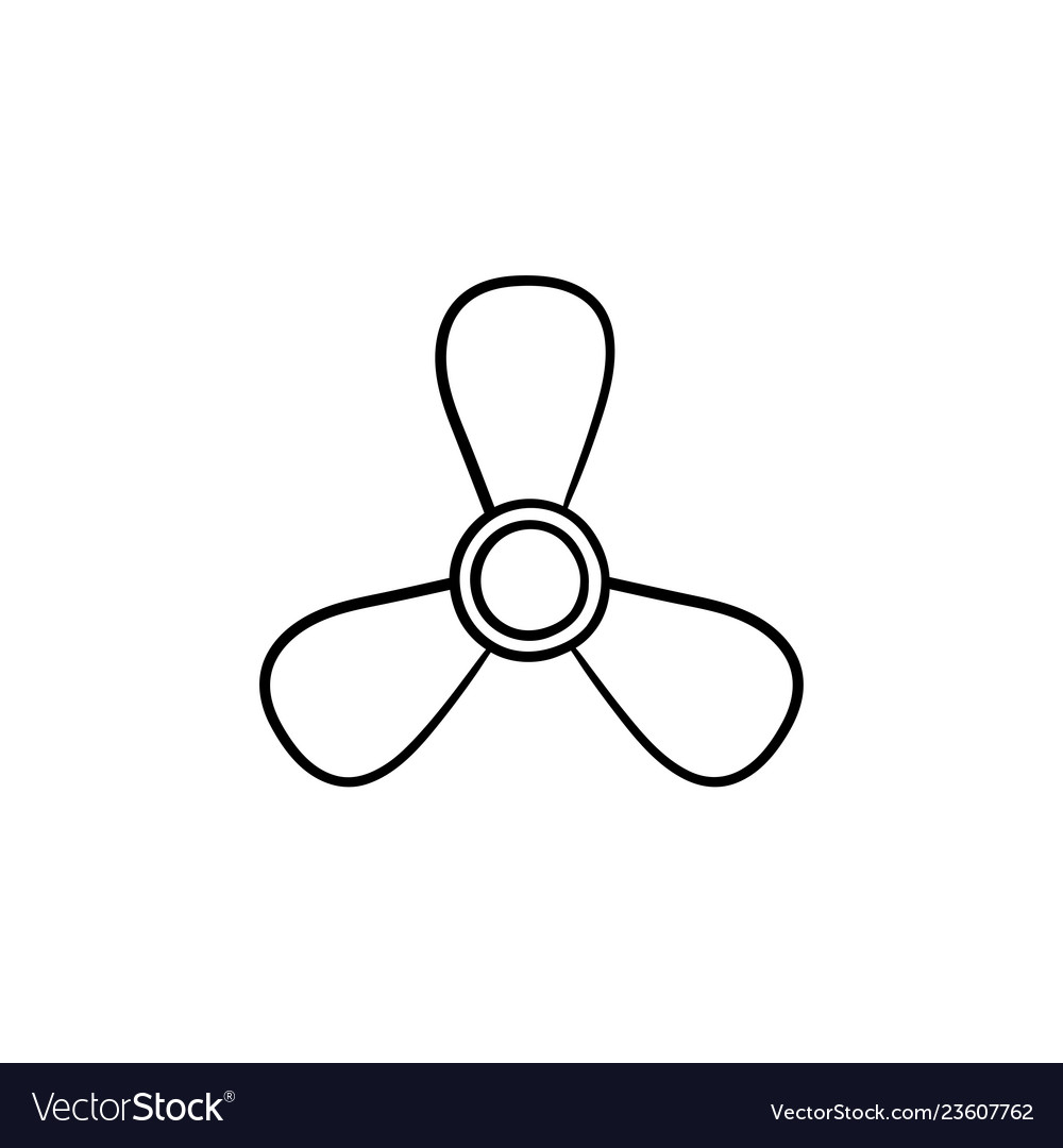 Boat propeller hand drawn outline doodle icon.