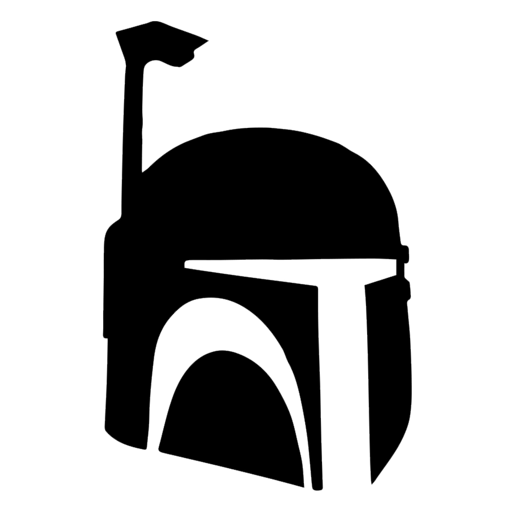 Boba Fett Helmet Silhouette Vinyl Sticker Car Decal.