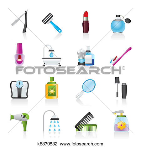 Clipart of body care and cosmetics icons k8870532.