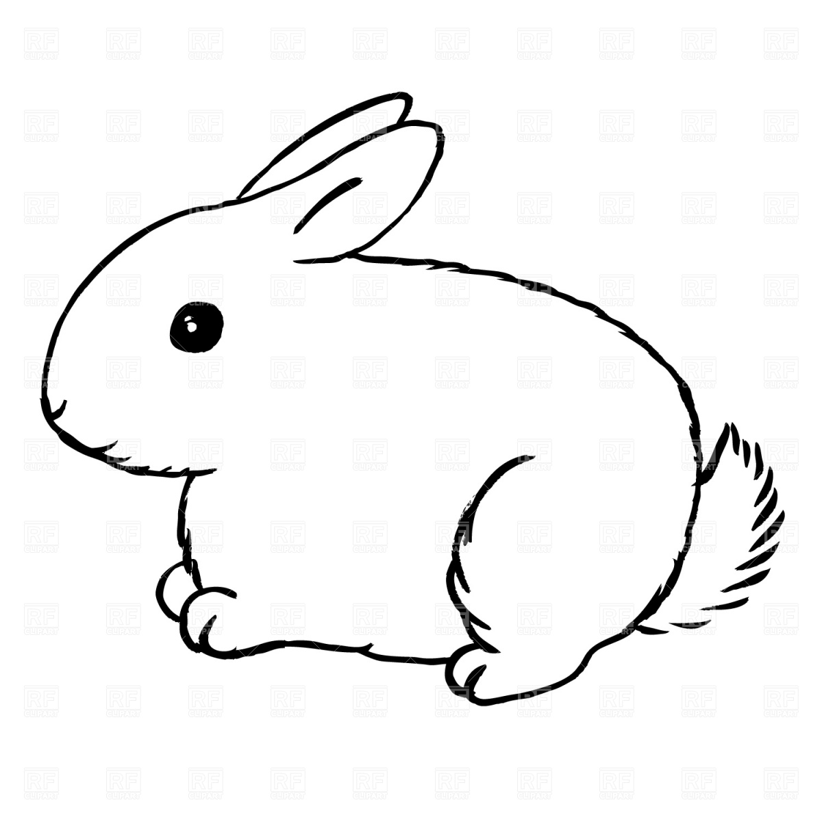 Bunny Clipart Black And White.