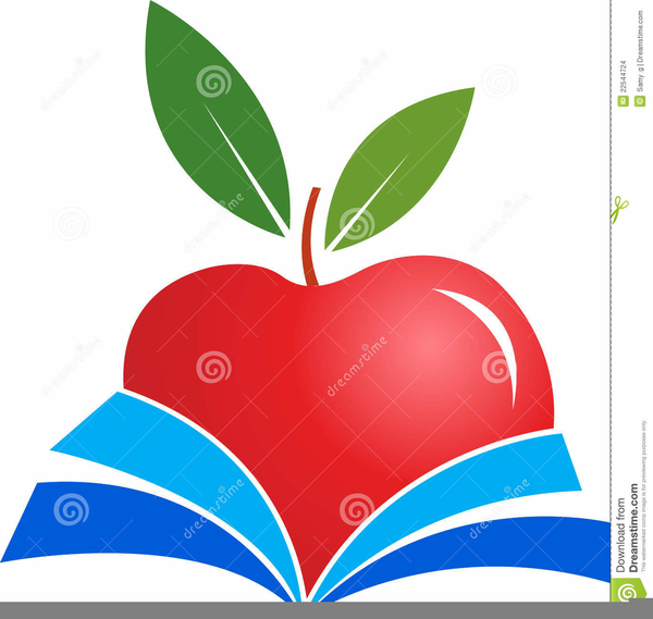 Books And Apple Clipart.